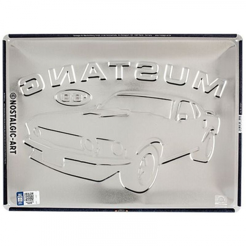 Blechschild Ford Mustang blau 3